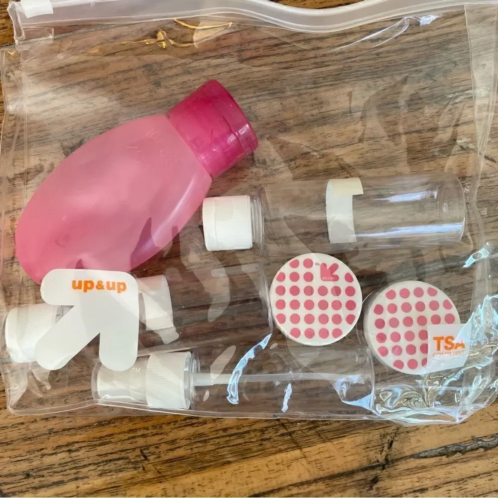 Up & Up Bag of Travel Size Containers Clear Hand Luggage NWOT